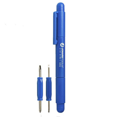 Jonard S-41 - мини отвертка 4 в 1 (PH0, PH00, SL 1.6 и 3.2 мм) в виде ручки с клипсой