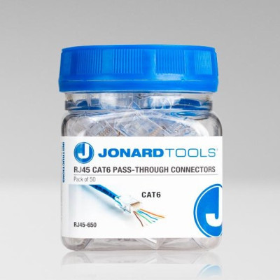 Коннекторы RJ45 сквозные CAT6 для одножильных и многожильных проводников (50 шт)